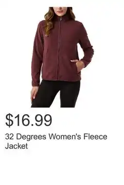 Costco 32 Degrees Women's Fleece Jacket offer