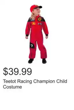 Costco Teetot Racing Champion Child Costume offer