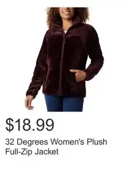Costco 32 Degrees Women's Plush Full-Zip Jacket offer