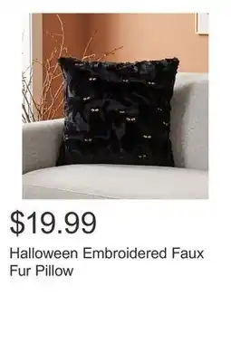 Costco Halloween Embroidered Faux Fur Pillow offer