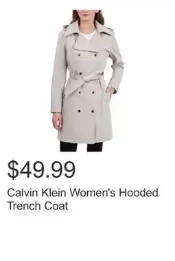 Costco Calvin Klein Women's Hooded Trench Coat offer