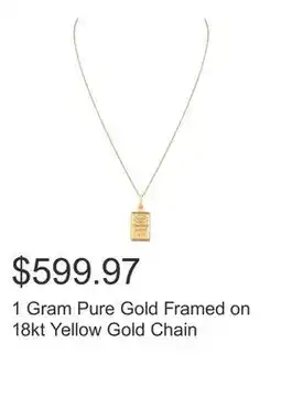 Costco 1 Gram Pure Gold Framed on 18kt Yellow Gold Chain offer