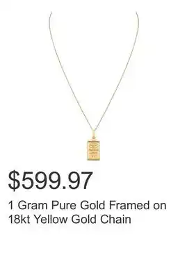 Costco 1 Gram Pure Gold Framed on 18kt Yellow Gold Chain offer