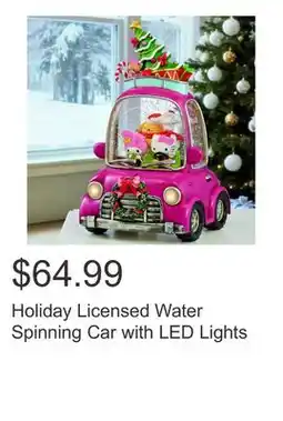 Costco Holiday Licensed Water Spinning Car with LED Lights offer