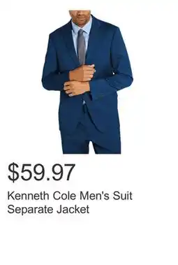 Costco Kenneth Cole Men's Suit Separate Jacket offer