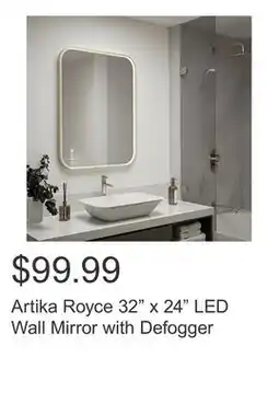 Costco Artika Royce 32 x 24 LED Wall Mirror with Defogger offer