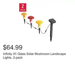 Costco Infinity X1 Glass Solar Mushroom Landscape Lights, 2-pack offer