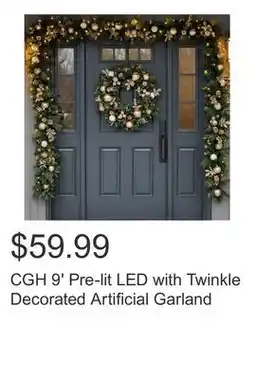 Costco CGH 9' Pre-lit LED with Twinkle Decorated Artificial Garland offer