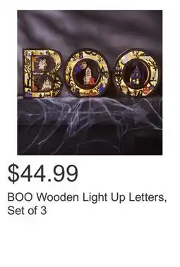 Costco BOO Wooden Light Up Letters, Set of 3 offer