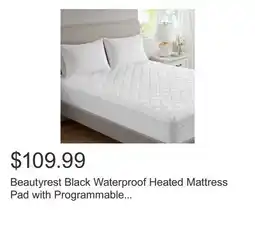 Costco Beautyrest Black Waterproof Heated Mattress Pad with Programmable Remote offer