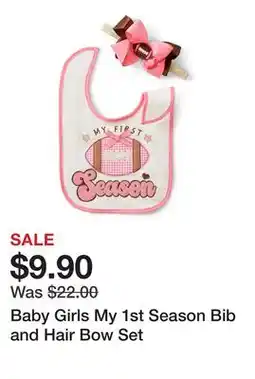 Belk Baby Girls My 1st Season Bib and Hair Bow Set offer