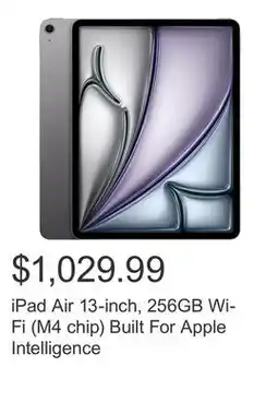 Costco iPad Air 13-inch, 256GB Wi-Fi (M4 chip) Built For Apple Intelligence offer