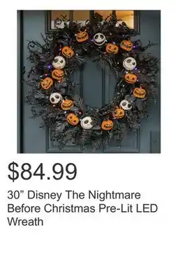 Costco 30 Disney The Nightmare Before Christmas Pre-Lit LED Wreath offer