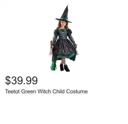 Costco Teetot Green Witch Child Costume offer