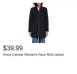 Costco Vince Camuto Women's Faux Wool Jacket offer