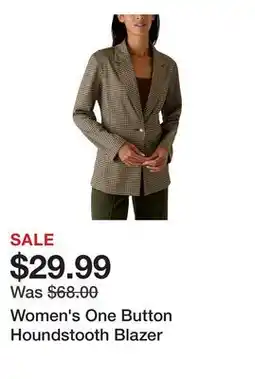 Belk Women's One Button Houndstooth Blazer offer