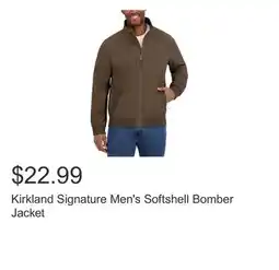Costco Kirkland Signature Men's Softshell Bomber Jacket offer