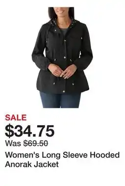 Belk Women's Long Sleeve Hooded Anorak Jacket offer