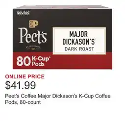 Costco Peet's Coffee Major Dickason's K-Cup Coffee Pods, 80-count offer