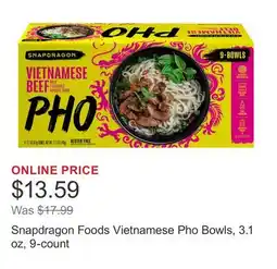 Costco Snapdragon Foods Vietnamese Pho Bowls, 3.1 oz, 9-count offer