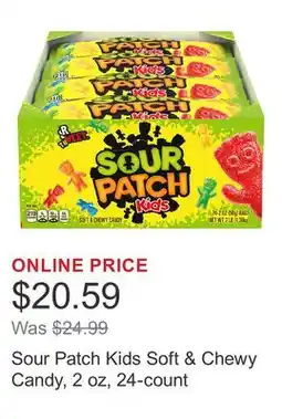 Costco Sour Patch Kids Soft & Chewy Candy, 2 oz, 24-count offer