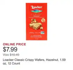 Costco Loacker Classic Crispy Wafers, Hazelnut, 1.59 oz, 12 Count offer