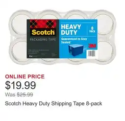 Costco Scotch Heavy Duty Shipping Tape 8-pack offer