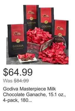 Costco Godiva Masterpiece Milk Chocolate Ganache, 15.1 oz., 4-pack, 180 Total Pieces offer