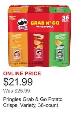 Costco Pringles Grab & Go Potato Crisps, Variety, 36-count offer