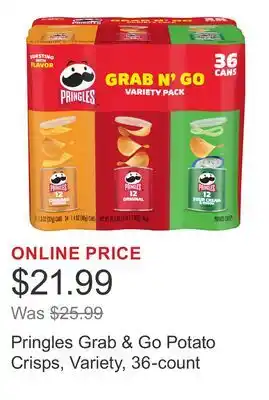 Costco Pringles Grab & Go Potato Crisps, Variety, 36-count offer