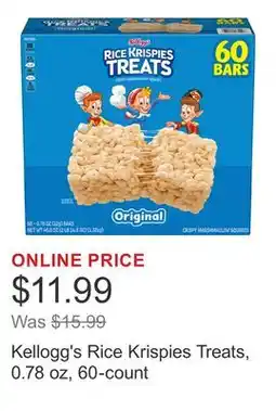 Costco Kellogg's Rice Krispies Treats, 0.78 oz, 60-count offer