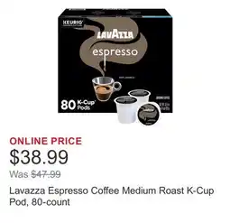 Costco Lavazza Espresso Coffee Medium Roast K-Cup Pod, 80-count offer