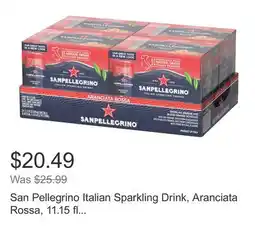 Costco San Pellegrino Italian Sparkling Drink, Aranciata Rossa, 11.15 fl oz, 24-count offer