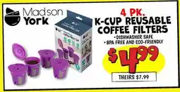Ollie's Madson York K-CUP REUSABLE COFFEE FILTERS offer