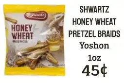 Seven Mile Market Shwartz honey wheat pretzel braids offer