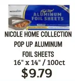 Seven Mile Market Nicole home collection pop up aluminum foil sheets offer