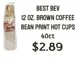 Seven Mile Market Best bev brown coffee bean print hot cups offer