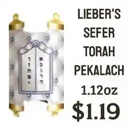 Seven Mile Market Lieber's sefer torah pekalach offer
