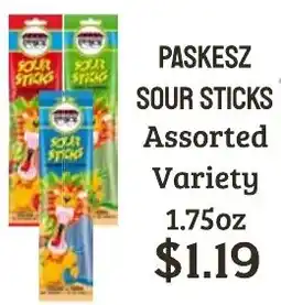 Seven Mile Market Paskesz sour sticks offer
