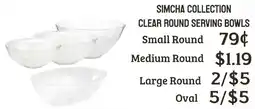 Seven Mile Market Simcha Collection clear round serving bowls offer