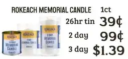 Seven Mile Market Rokeach memorial candle offer