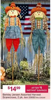 BJ’s Berkley Jensen Assorted Harvest Scarecrows, 2 pk offer