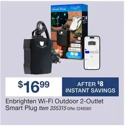 BJ’s Enbrighten Wi-Fi Outdoor 2-Outlet Smart Plug offer
