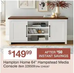 BJ’s Hampton Home 64 Hampstead Media Console offer
