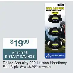 BJ’s Police Security 200-Lumen Headlamp Set, 3 pk offer