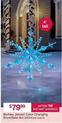 BJ’s Berkley Jensen Color Changing Snowflake offer