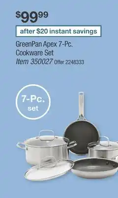 BJ’s GreenPan Apex 7-Pc. Cookware Set offer