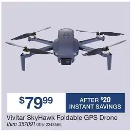 BJ’s Vivitar SkyHawk Foldable GPS Drone offer