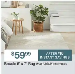 BJ’s Boucle 5' x 7' Rug offer