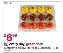 BJ’s Kimbery's Yellow Harvest Cupcakes, 12 ct offer